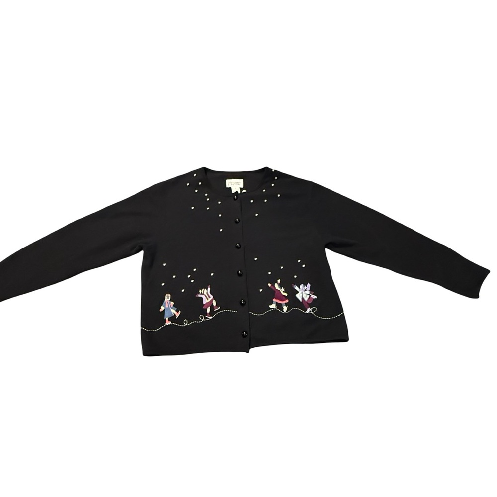 Christopher‎ & Banks Embroidered Cardigan Vintage Y2K Holiday Women’s Winter